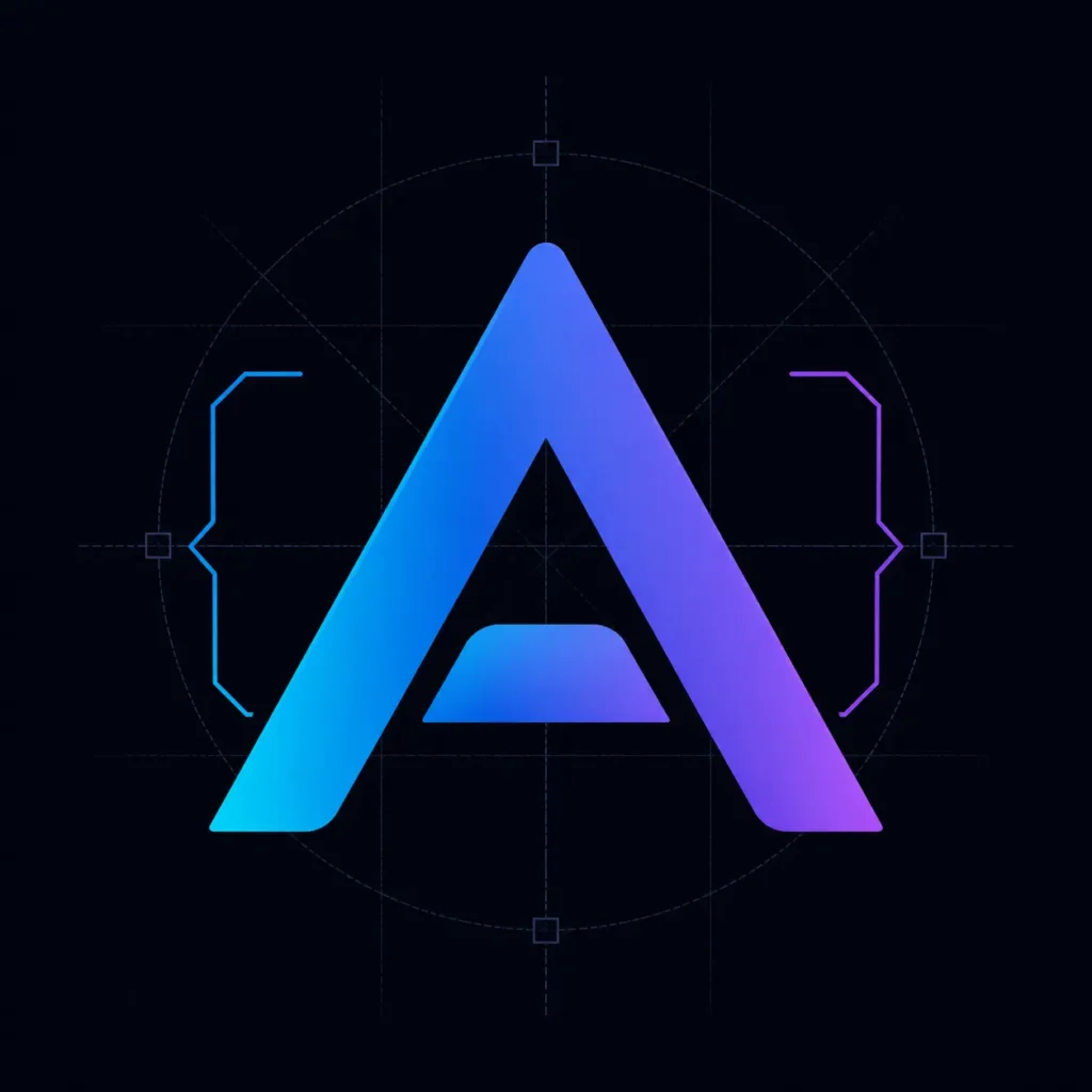Aritro Paul Logo. Black Background Showcasing "{A}"